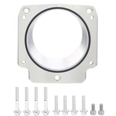 Jeffergarden Entretoise de corps de papillon, adaptateur de corps de papillon de 3,03 pouces résistant à l'usure durable, argent, entretien pratique de voiture de réparation de voiture pour accessoire (1/5)