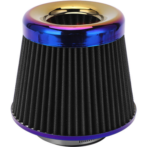Jeffergarden Filtre à Air D'admission de Voiture, Filtre à Air Conique Rond Haute Performance de 3 Pouces/76 Mm, Filtre à Air D'entrée D'accessoire Universel à Cône Réutilisable Lavable(le noir) (1/5)