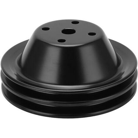 Jeffergarden Poulie de vilebrequin Double rainure Long remplacement de poulie de pompe à eau pour moteur Chevy Small Block SBC 262 350 400 (1/5)