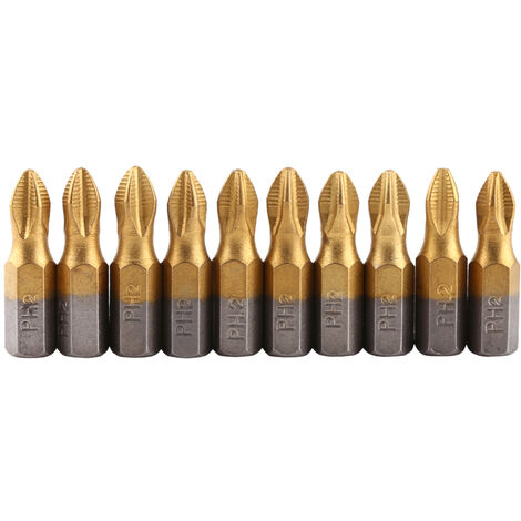 Lot de 10 embouts Phillips #2 magnétiques à impact 2 embouts