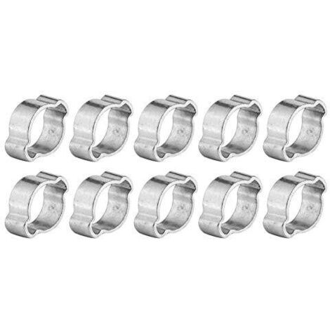 GARRYFIZH 10 colliers de serrage à deux oreilles en fer galvanisé zingué 5-23 mm pour tuyaux d'essence (9-11 mm) (1/2)