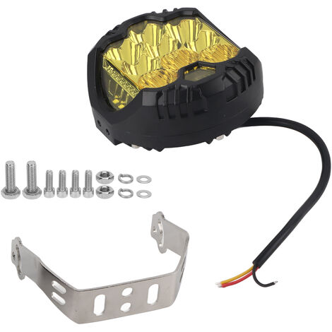 GARRYFIZH Projecteur LED tout-terrain 5 pouces étanche IP67 90 W 5000 lm universel pour SUV, quad, UTV et bateau - Jaune (1/5)