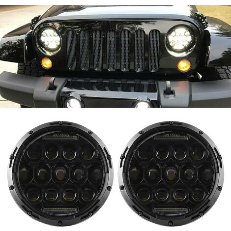 7 Pouces Rond LED Halo Phare Ampoule Lampe Pour Jeep JK TJ LJ H1