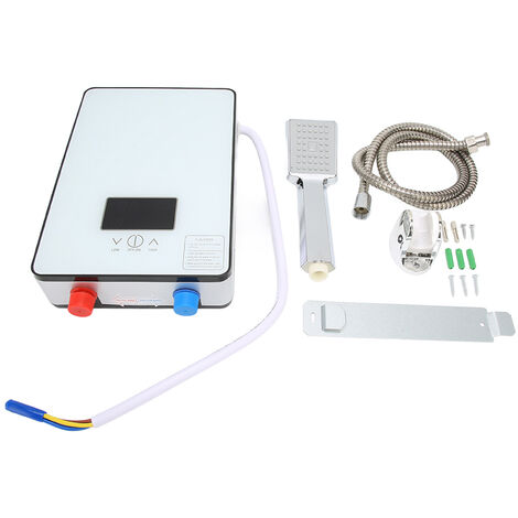 GARRYFIZH Chauffe-eau sans réservoir, chauffe-eau instantané, pommeau de douche avec grand écran LED et tuyau d'évacuation, accessoires d'installation inclus pour camping-car ou maison (1/5)