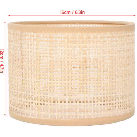 Jeffergarden Abat-jour en rotin remplacement panier tissé lustre Vintage Table suspendue couverture de lumière de sol E27 E14