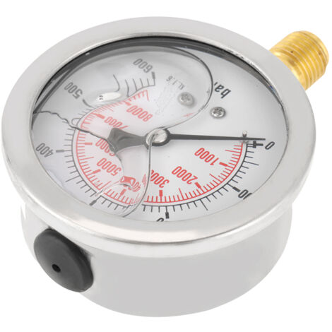 Manomètre Pression Air 0-60Bar / 0-6Mpa – Jauge Hydraulique 60mm Avec Raccord 1/4 NPT - 7