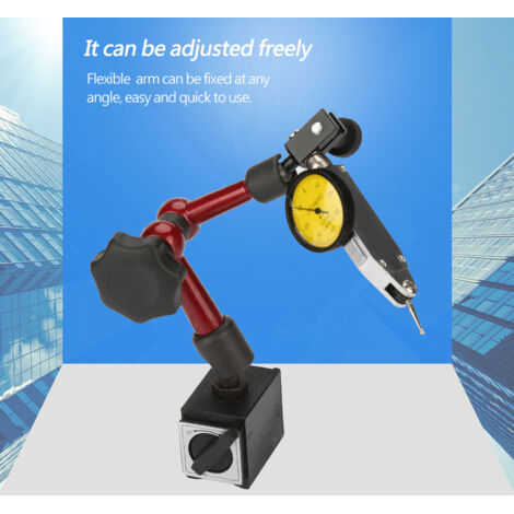 Support Magnétique 3 Articulations + Bras Flexible + Comparateur à Levier – Précision Pour Mesures Usinage