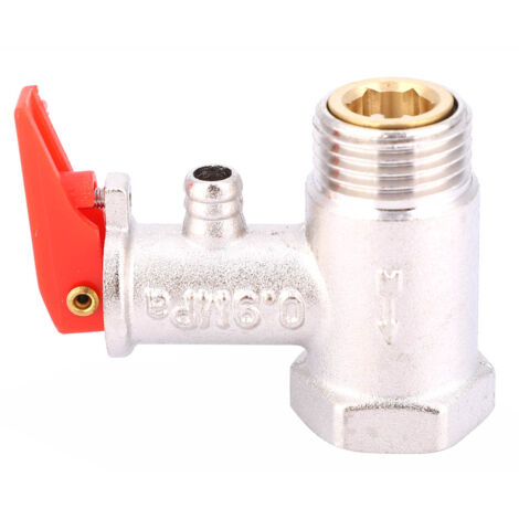 Jeffergarden 1Pc Soupape De Sécurité Chauffe-Eau Soulagement De Pression Vérifier Laiton Nickelé 0.9MPa G1/2in (1/5)