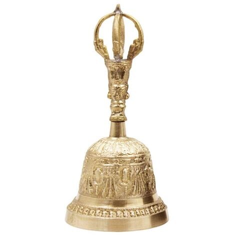 Jeffergarden Cloches de Prière Dorje Vajra Cloche de Méditation Bouddhiste Tibétaine Faite à la Main en Laiton Utilisation pour Le Mariage à la Maison du Temple