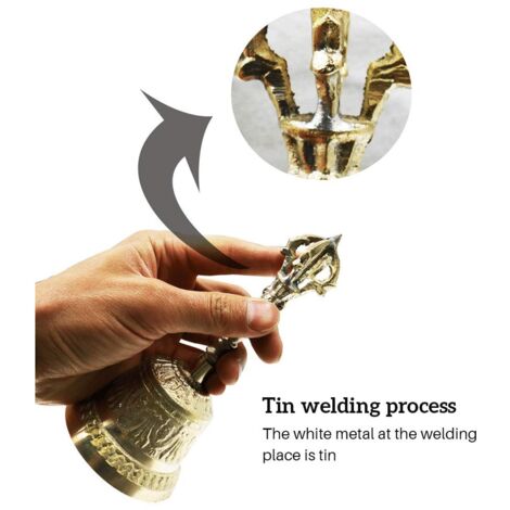 Jeffergarden Cloches de Prière Dorje Vajra Cloche de Méditation Bouddhiste Tibétaine Faite à la Main en Laiton Utilisation pour Le Mariage à la Maison du Temple