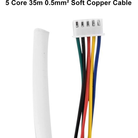 Jeffergarden Câble en cuivre souple rond de 5 conducteurs, 35 m et de ...