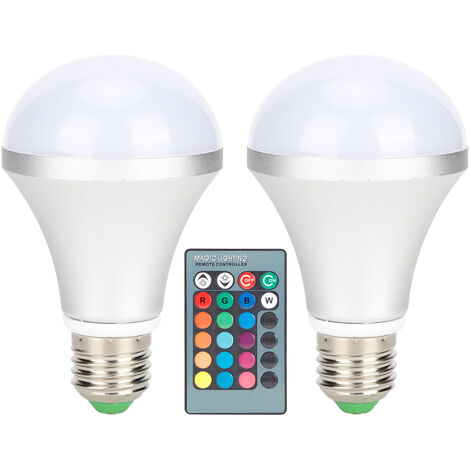 Ampoule LED E27 3W RGB Avec Télécommande - Change De Couleur, Pour Ambiance