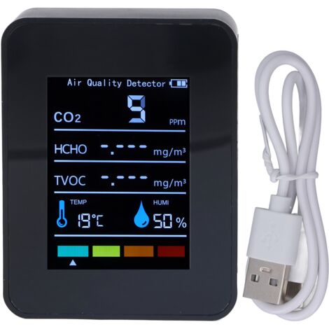 Détecteur De CO2, Moniteur De Qualité De L'air 3 En 1 Pour Dioxyde De Carbone