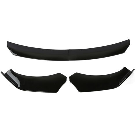 Spoiler Lèvre Pare-Chocs Avant 3 Pièces ABS Noir Brillant - Kit Universel Aérodynamique Voiture Tuning Anticollision