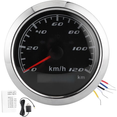 Jeffergarden Compteur de vitesse GPS 932V 3,3 pouces, 120Km H, jauge  antibuée étanche IP67 pour voiture et moto