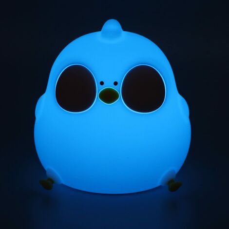 Veilleuse Bébé Poussin LED Rechargeable – Lumière Chaude Douce, Silicone Toucher Câlin