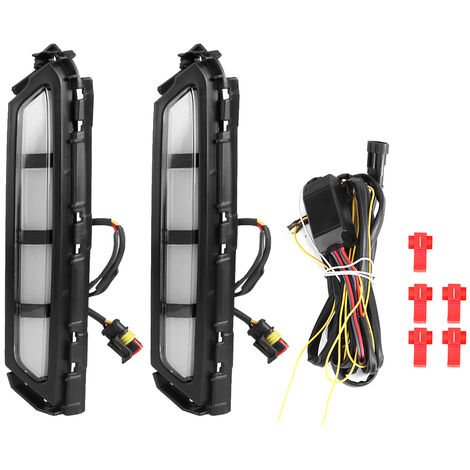 2 Feux De Jour LED Voiture 12 LED - Phares Antibrouillard Lumière Blanche 8000K - Installation Facile