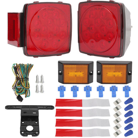 éclairage Remorque IP65 12-24V Câbles 5m Kit Feux Remorque LED AOJO 13 Broches - Étanche IP65, Câbles 5m, 12-24V - E-mark Feux LED étanches IP65 E- mark