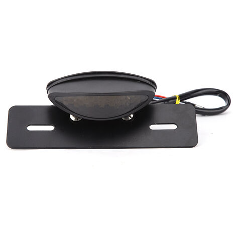 GARRYFIZH Feu arrière universel rétro à LED pour moto, feu stop, clignotant de plaque d'immatriculation (noir)