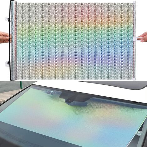 Jeffergarden Rideaux rétractables pour voiture, pare-brise, pare-soleil, protecteurs de stores, montage à ventouse, Laser argenté (1/5)
