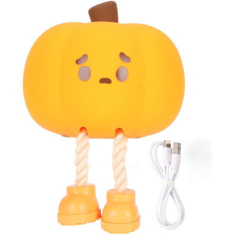 Jeffergarden Veilleuse citrouille innovante et mignonne, Protection des yeux, Rechargeable, décorative, en Silicone, veilleuse pour chambre d'enfant, intérieur (1/5)