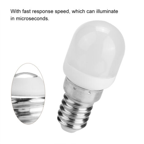 Jeffergarden Mini ampoule LED pour réfrigérateur, four à micro-ondes, machine à coudre, lampe E14 T22 2 W 220 V (chaud)
