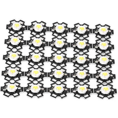 Jeffergarden Source de lumière à puce intégrée haute luminosité, ampoule de projecteur à perles LED blanche 30000-35000K, 25 pièces (1/5)