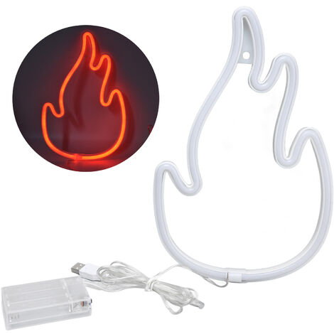 Jeffergarden Flamme Néon Enseigne Double Alimentation Flamme Néon pour Décoration Murale Chambre Salle De Jeux ConfigurationRouge (1/5)
