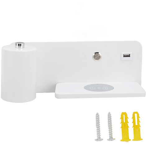 Jeffergarden Applique Murale LED Interface USB Charge Sans Fil Applique Murale LED pour Salon Chambre 85265V Blanc Gauche (1/5)