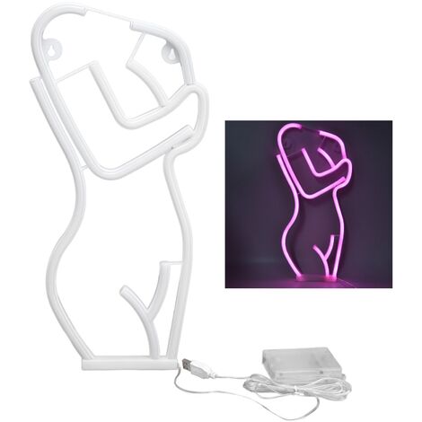 Jeffergarden LED néon signe corps forme Art mur décoratif lumière USB alimenté pour chambre Bar fête mariage lumière rose (1/5)