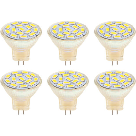 Jeffergarden Ampoule LED GU4 270LM 15LED, ampoule à économie d'énergie MR11, perles de lampe sur piste 12V 3W, lumière chaude 3000K, 6 pièces (1/5)