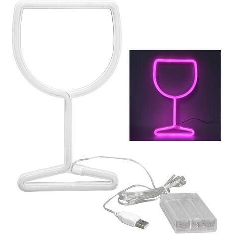 Jeffergarden Néons double alimentation LED Source de lumière économie d'énergie Suspension conception néon signe rose (1/5)