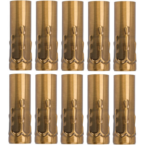 GARRYFIZH Tube métallique E14 pour support de lampe bougie, Base de lampe, accessoires d'éclairage 25x80mm, Bronze doré, 10 pièces (1/5)