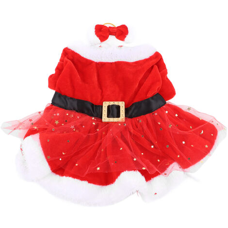 GARRYFIZH Déguisement de Noël pour animaux de compagnie : adorable déguisement de papa pour chien ou chat, avec nœud papillon, idéal pour une fête à thème ou un cosplay. Taille L. (1/5)