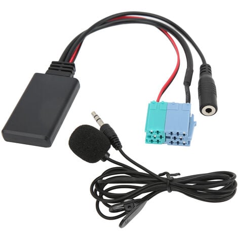 BOROCO Câble Audio Bluetooth 12 Broches Pour Voiture - Adaptateur AUX Avec Microphone - Convient Pour Citroën Berlingo