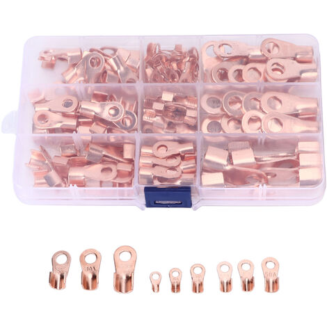 Kit De 140 Cosses De Fil En Cuivre - Connecteurs Pour Câbles Batterie, Assortiment Tailles (neuf)