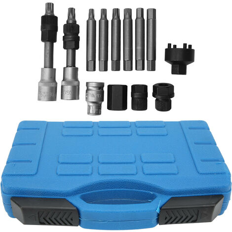 Jeffergarden Kit d'outils de poulie d'alternateur, retrait de roue libre, extracteur de découplage, manchon de douille, perceuses, ensemble d'installation pour poulies OAD OWC 13 pièces (1/5)