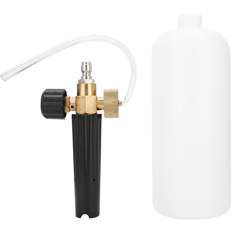 Jeffergarden Bouteille de pulvérisation de mousse pour lavage de voiture, 1l, 1/4 pouces, pompe de lavage à haute pression, outil de nettoyage de canon (1/5)