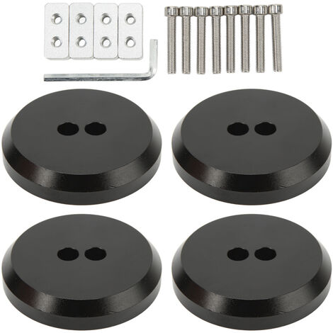 Jeffergarden Adaptateur de coussinet de cric en aluminium, noir, forte résistance, Surface anodisée, remplacement noir pour Corvette C5 C6 C7 C8, 4 pièces (1/5)