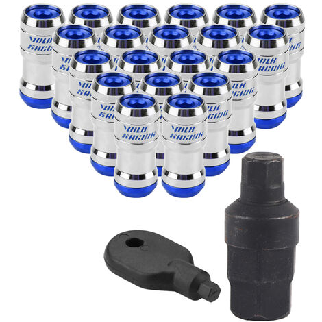 Jeffergarden Vis d'écrous de roue de roue de course de voiture M12 X P1.5 pour la plupart des roues de rechange (bleu) (1/5)