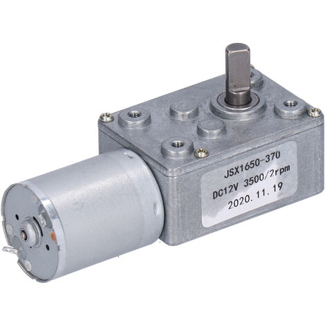 Jeffergarden Moteur à courant continu JSX1650-370, moteur de réduction à vis sans fin électrique pour ouvre-porte, treuils miniatures, DC12V, 2 tr/min (1/5)