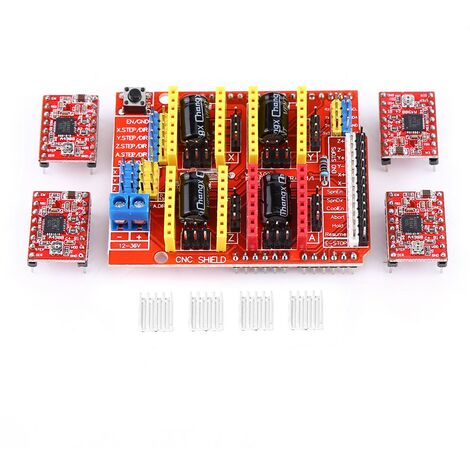 Jeffergarden Carte d'extension de bouclier CNC 4 pièces A4988 pilote de moteur pas à pas pour imprimante 3D graveur (1/5)
