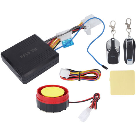 Jeffergarden Kit de système d'alarme antivol de moto télécommande unidirectionnelle étanche universelle 12V (1/5)