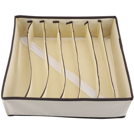 GARRYFIZH Boîte de rangement portable, pliable et résistante avec séparateurs pour soutien-gorge, sous-vêtements et chaussettes (7 compartiments) (1/5)