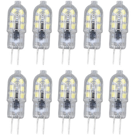 GARRYFIZH Ampoule LED G4 2835 transparente, 10 paquets, lampe à LED, prise, AC220V, pour armoire de camping-car, lumière de paysage, lumière blanche 6500K (1/5)