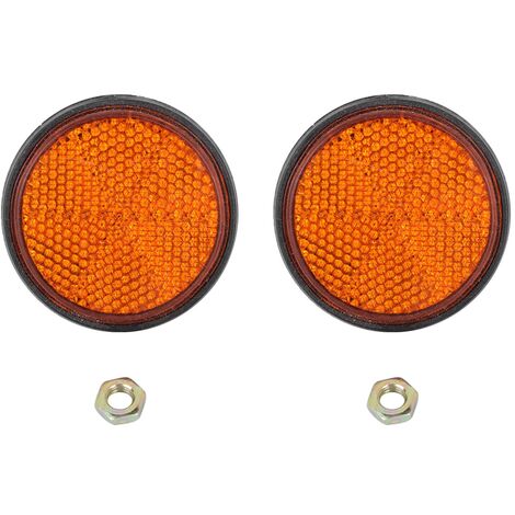 Réflecteur Rond Universel Rouge Pour Moto Et Vélo, 2 Pièces