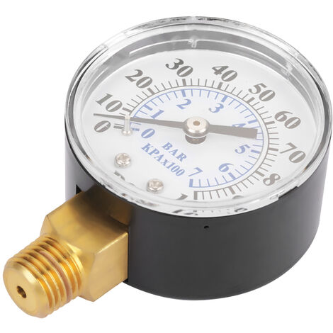 GARRYFIZH Manomètre à cadran 0-100 psi / 0-7 bar pour eau, air et huile, embase NPT 1/4" (1/5)