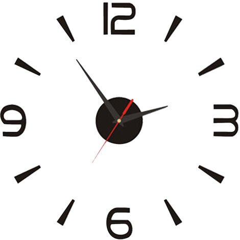Jeffergarden Horloge murale bricolage 40 cm petite noire moderne Simple Style européen silencieux acrylique sans cadre bricolage horloge murale 3D (1/5)