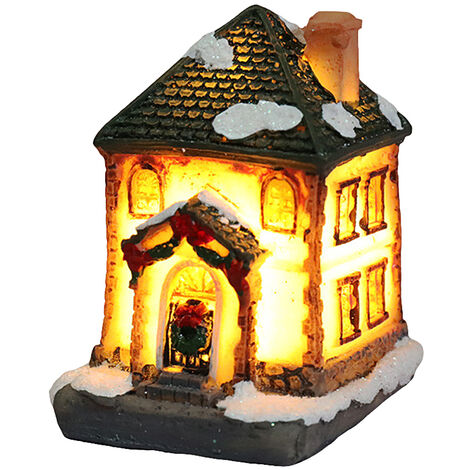 Jeffergarden Maison lumineuse LED en résine, décorations de nol, scène de nol, maison de Village, ville, cadeaux de nol (1/3)
