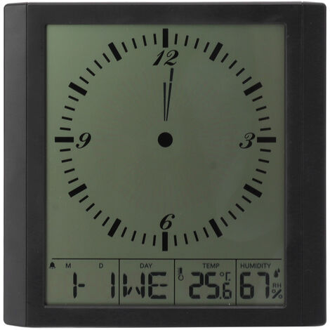 Jeffergarden Horloge murale à affichage numérique, 8.6 pouces, multifonction, grande horloge murale numérique, thermomètre et hygromètre pour chambre à coucher (1/5)